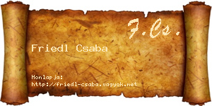 Friedl Csaba névjegykártya